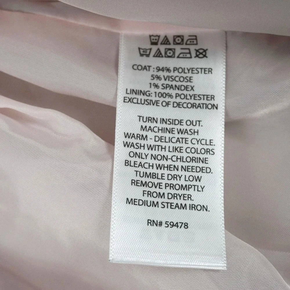 Tahari Baby Coat‎ Kids 6-9M Pink Grey Colorblock Pleated Outerwear